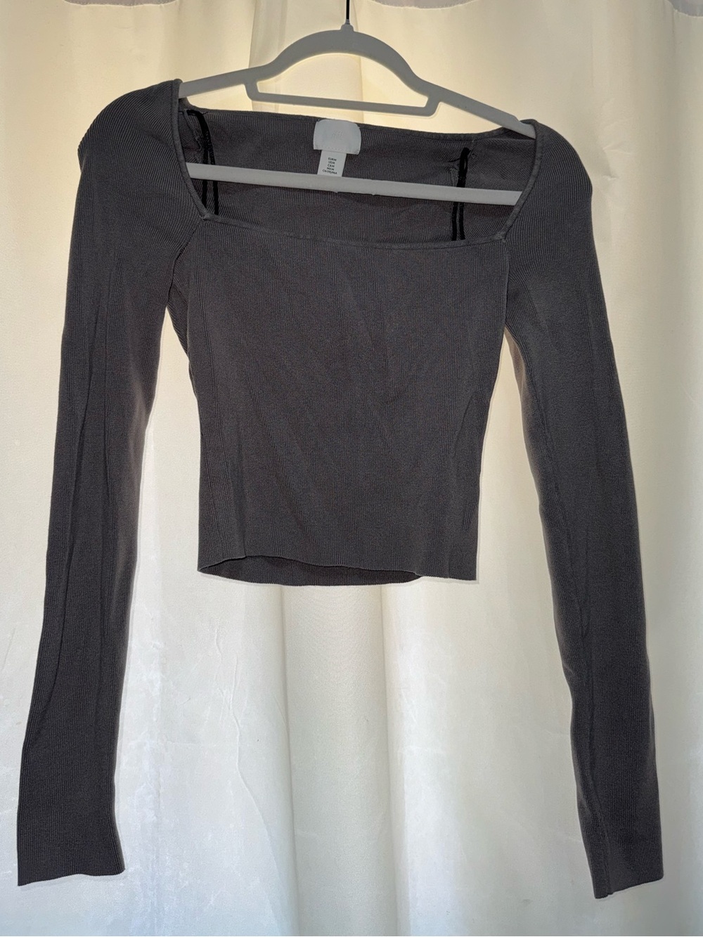 H&M Square-Neck Long Sleeve Crop Top